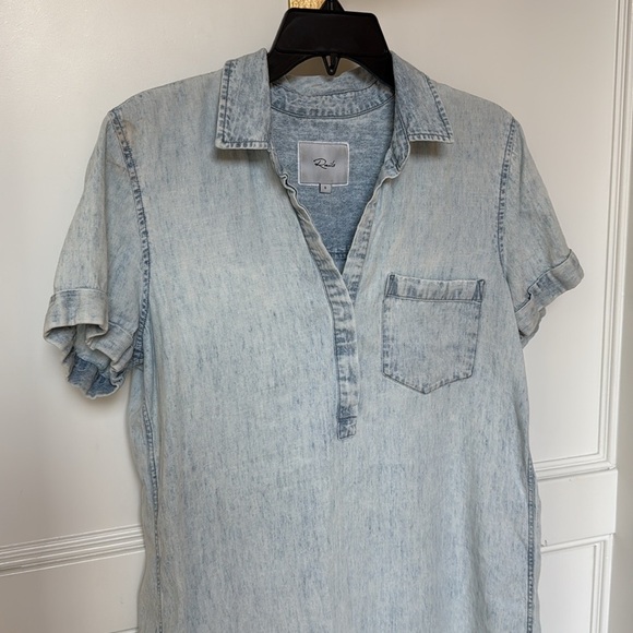 Rails Valerie Dress Light Vintage Denim Tencel Mini Dress Size Small - Picture 4 of 14